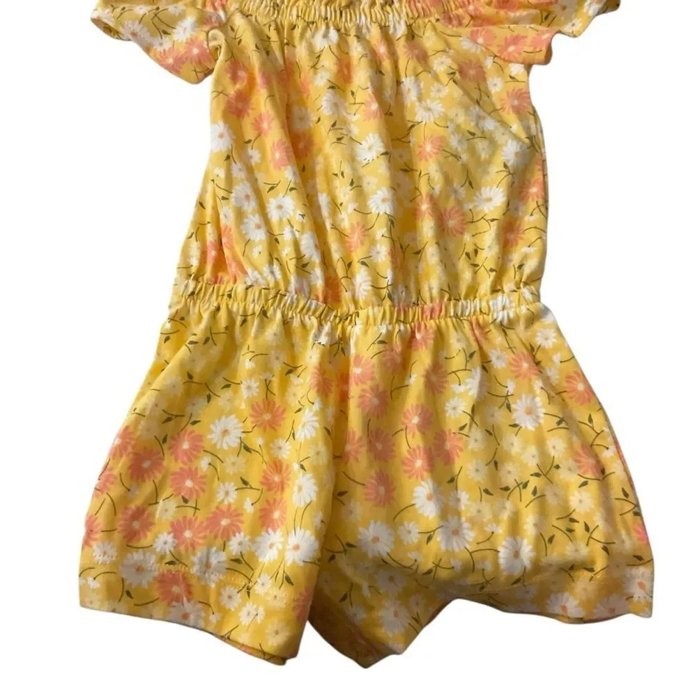 The Children's Place Yellow and White‎ Floral Romper